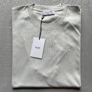 CELINE MEN'S GRAY BASIC COTTON T-SHIRT XXL